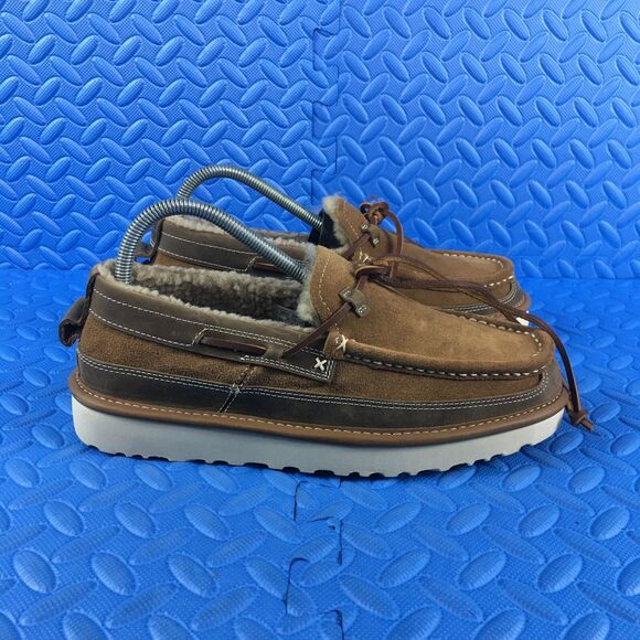 Ugg Dex Mens Shoes Size 7 Beige Wool Loafer Water Resistant Chestnut Moccasin - Picture 1 of 10